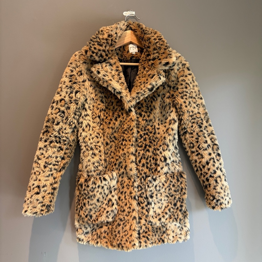 Princess Polly Leopard Print Faux Fur Coat